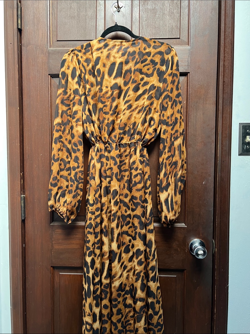 Leopard Print Long Sheer Robe - Picture 9 of 15